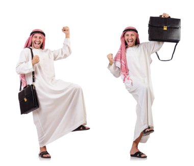 Arap adam beyaz arka plan üzerinde izole