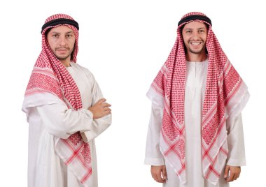Arap adam beyaz arka plan üzerinde izole