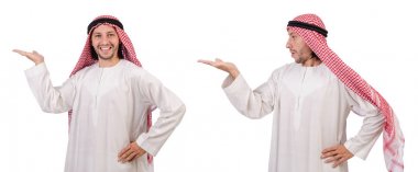 Arap adam beyaz arka plan üzerinde izole