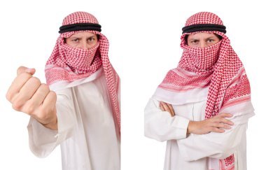 Arap adam beyaz arka plan üzerinde izole