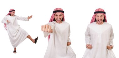 Arap adam beyaz arka plan üzerinde izole