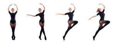 dans kadın üzerinde beyaz izole