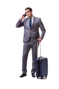 Genç işadamı beyaz arka planda izole edilmiş