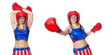 Beyaz tenli komik boksör.