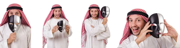 Arab v pokrytectví koncepce na bílém pozadí — Stock fotografie
