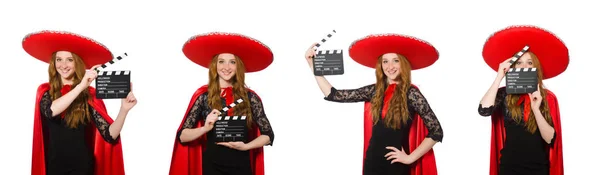 Смішний мексиканський з дошкою для фільмів — стокове фото
