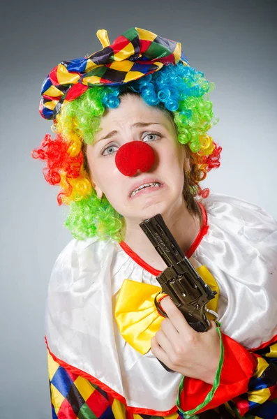 Rolig clown i komiskt koncept — Stockfoto