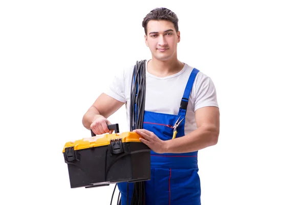 Hombre haciendo reparaciones eléctricas —  Fotos de Stock