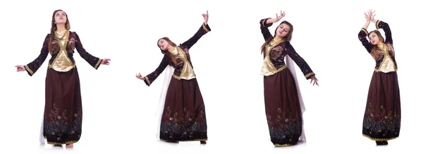 Νεαρή κοπέλα χορό παραδοσιακού χορευτικού Αζέρων — Φωτογραφία Αρχείου