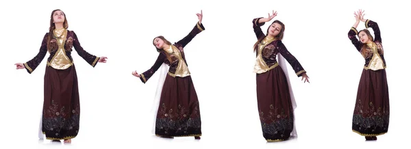 Young lady dancing traditional azeri dance — Stock Photo, Image