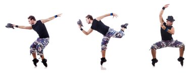 Beyaz arka plan üzerinde izole dansçı