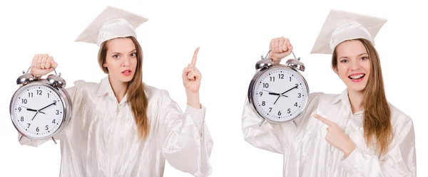 Jonge student geïsoleerd op de witte — Stockfoto