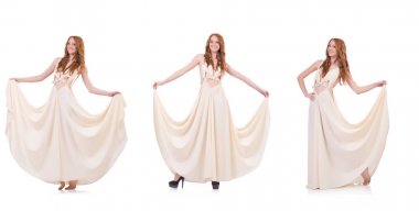 adam beyaz elbise üzerine beyaz izole