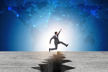 İş adamı uçurumdan atlıyor.