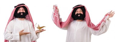 Sakallı Arap beyaz arka plan üzerinde izole