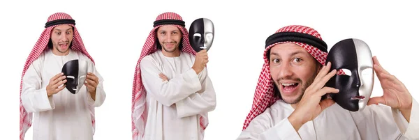 Arab in hypocrisy concept on white — Stock Photo, Image