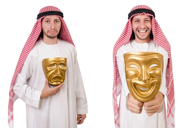 Arab in hypocrisy concept on white — Stock Photo, Image