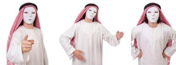 Arab w hipokryzji koncepcja na białym tle — Zdjęcie stockowe