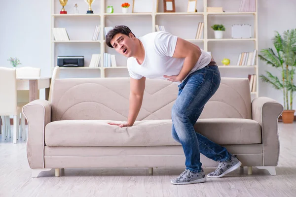 Hombre enfermo de estómago y vómitos — Foto de Stock