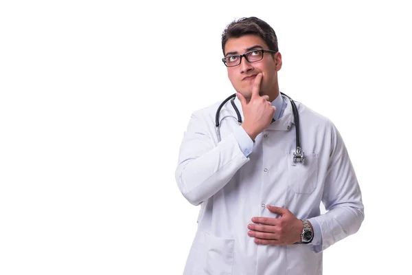 Jeune médecin masculin isolé sur fond blanc — Photo