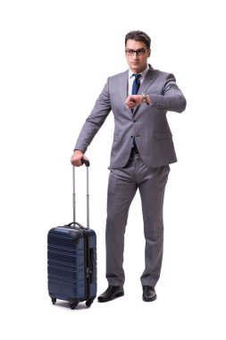 Genç işadamı beyaz arka planda izole edilmiş