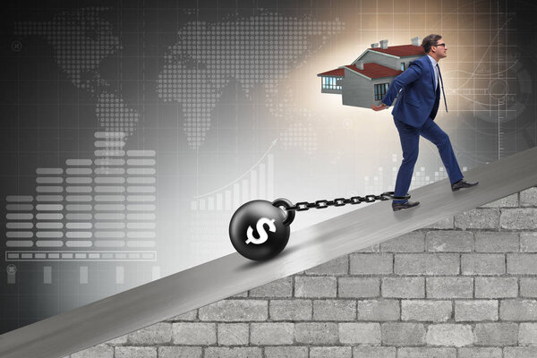 Бизнесмен в концепции ипотечного кредитования