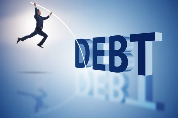 Empresário evitando a carga da dívida no conceito de negócio — Fotografia de Stock