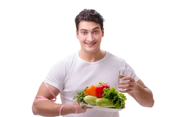 Hombre en concepto de alimentación saludable — Foto de Stock