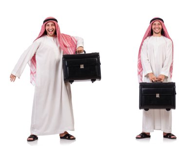 Beyaz valizli bir Arap.