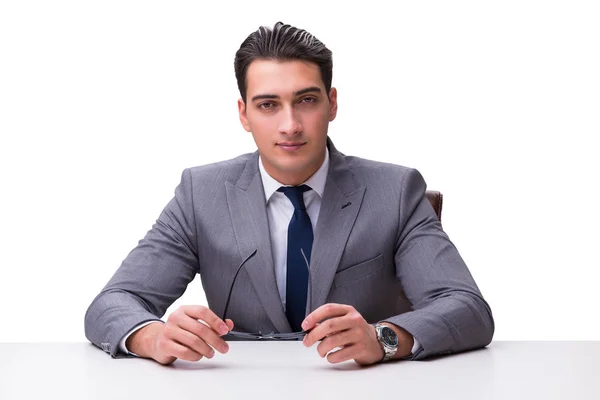 Молодой бизнесмен изолирован на белом фоне — стоковое фото