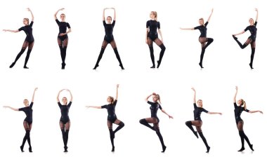 dans kadın üzerinde beyaz izole