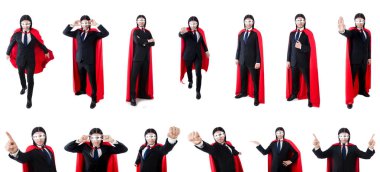 adam beyaz izole kırmızı kaplı