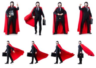 adam beyaz izole kırmızı kaplı