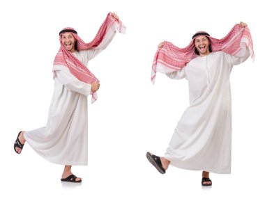 Arap adam beyaz arka plan üzerinde izole