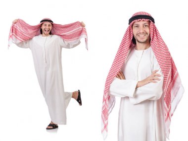 Arap adam beyaz arka plan üzerinde izole
