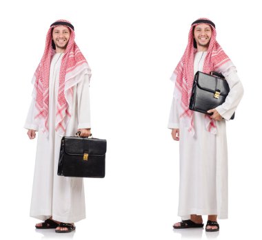 Arap adam beyaz arka plan üzerinde izole