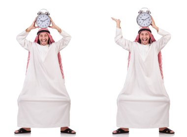 Arap adam beyaz üzerinde zaman kavramı