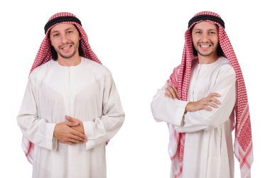 Arap adam beyaz arka plan üzerinde izole