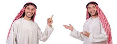 Arap adam beyaz arka plan üzerinde izole