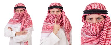 Arap adam beyaz arka plan üzerinde izole