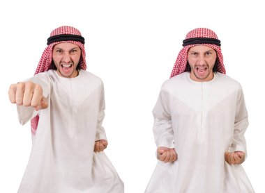 Arap adam beyaz arka plan üzerinde izole