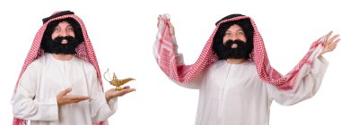 Sakallı Arap beyaz arka plan üzerinde izole