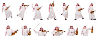 Arap adam violing beyaz üzerinde oynama