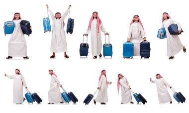 Beyaz valizli bir Arap.