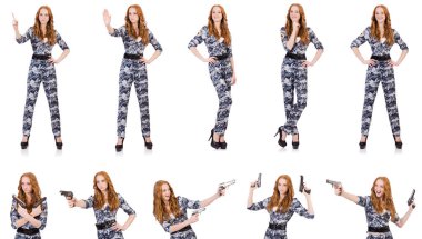 Beyaz bir kadın asker.