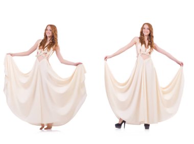 adam beyaz elbise üzerine beyaz izole