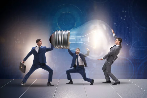 Businessmen in bright idea concept — Stock Photo, Image