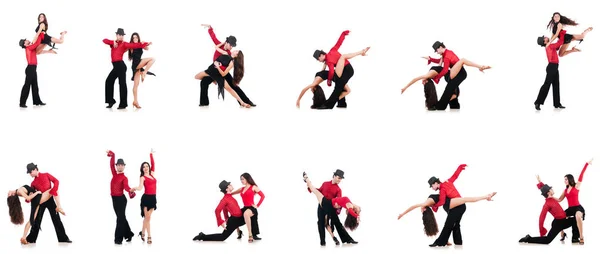 Pár tanečníků izolovaných na bílém — Stock fotografie