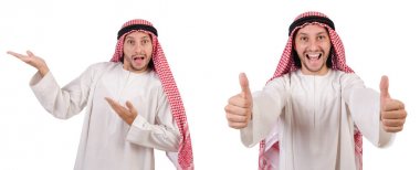 Arap adam beyaz arka plan üzerinde izole