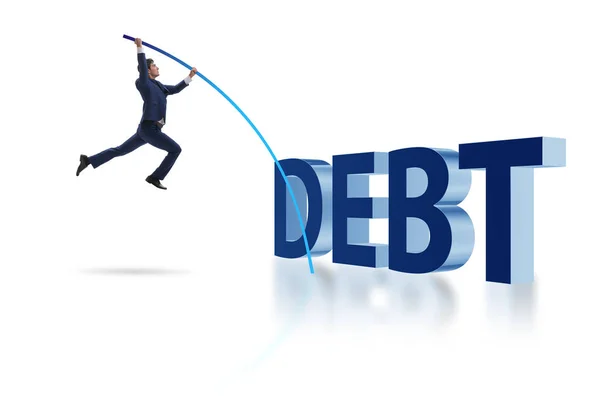 債務を飛び越えてビジネスマン ボルト — ストック写真